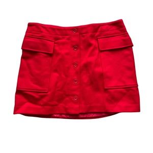 Nine West Red Wool Mini-Skirt